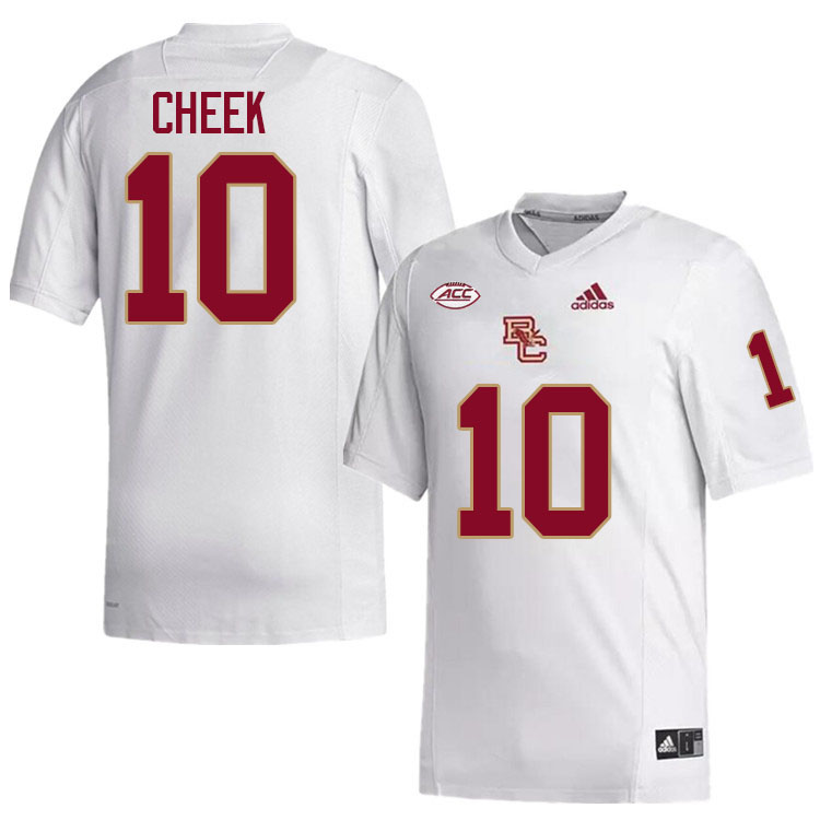 Boston College Eagles #10 Jalen Cheek College Football Jerseys Stitched-White